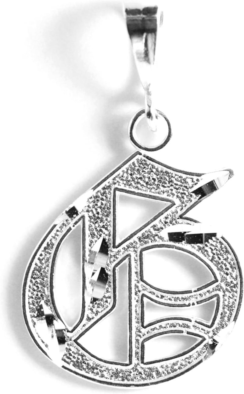 Deidreamers Personalized Gothic Old english Sterling Silver Initial A-Z Pendant. - Image 1
